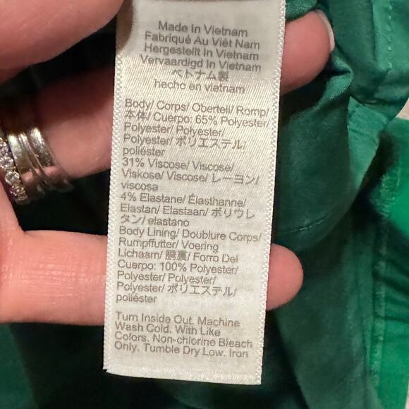 J Crew Green V-Neck Sleeveless Shift Dress With Pockets Plus Size 18 - Picture 10 of 11